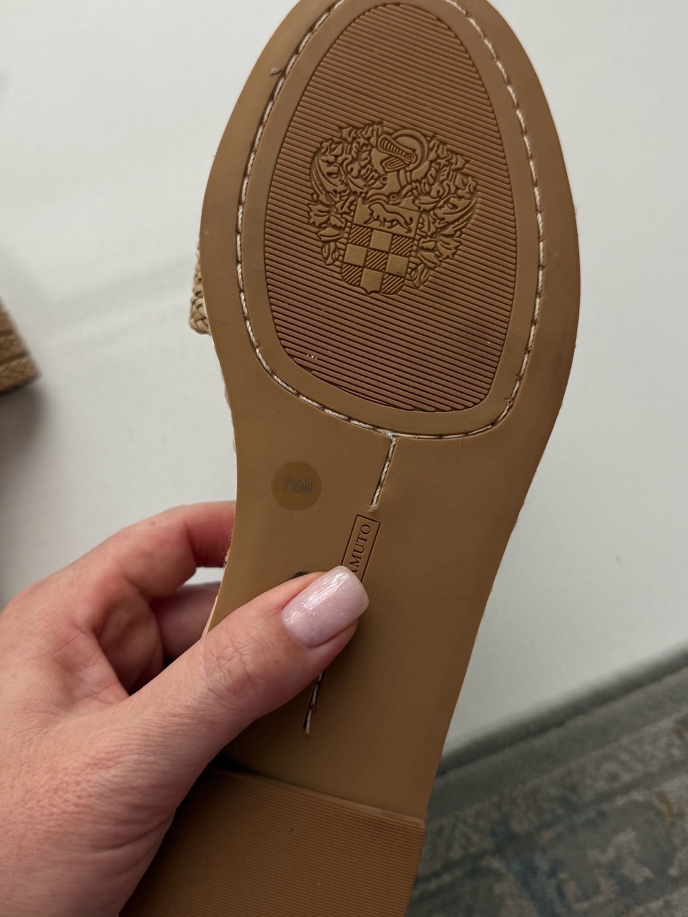 Vince Camuto Tan & Cream Braided Slide Sandals 7.5 - Picture 4 of 4